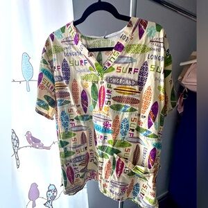 Hospital SURF PRINT SCRUBS sz XL